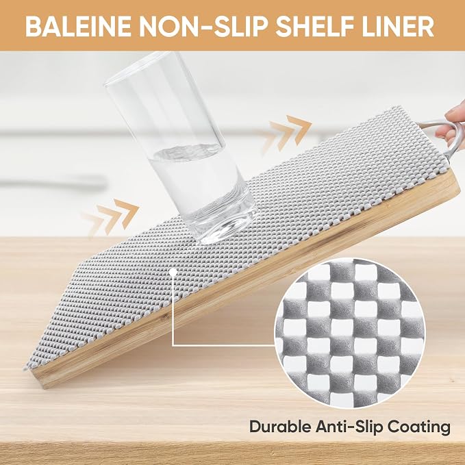 BALEINE Non-Adhesive Drawer Shelf Liners for Kitchen Cabinets, 20'' x 30' - Image 3