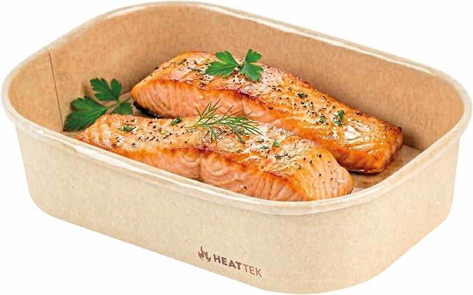 Restaurantware Microwaveable Takeout Container 25 Count 16.9 Ounces Paper Oven-Safe Food Box Meal Prep Sturdy Design Kraft - Image 2