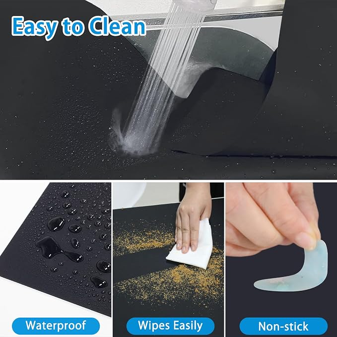 AECHY Extra Large Silicone Mat 78.74”x19.69”x0.08”, Multipurpose Silicone Mat Thick Heat Resistant Mat Shipped Rolled Up Kitchen Counter Mat Nonslip Silicone Mats for Kitchen Counter Black | Thick Nonslip Silicone Counter Mat, Waterproof Kitchen Counte... - Image 7