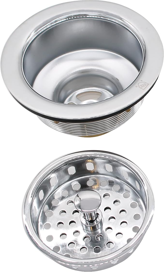 Westbrass R214-26 3-1/2-Inch Post Basket Strainer, Polished Chrome - Image 3