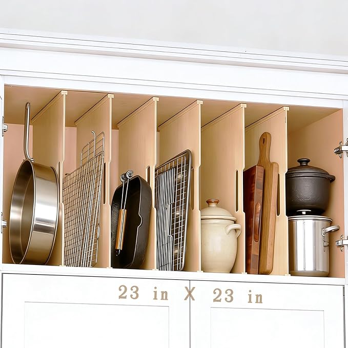 Celestite Wooden Baking Sheet Organizer for Cabinet, Baking Tray Organizer, Cookie Sheet Organizer for Cabinet Kitchen Storage Organization Accessories by Celestite
