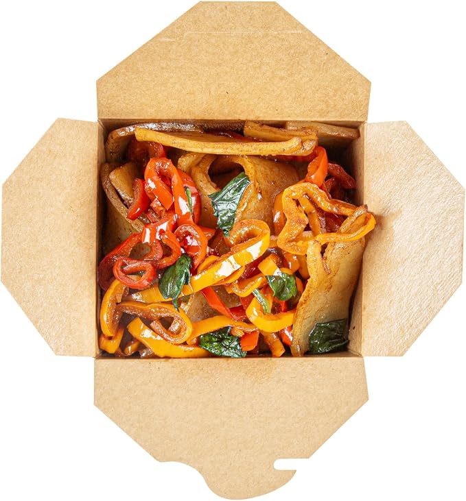 Restaurantware 26 oz Paper Square Noodle Take Out Container, 200 Ct - Image 7