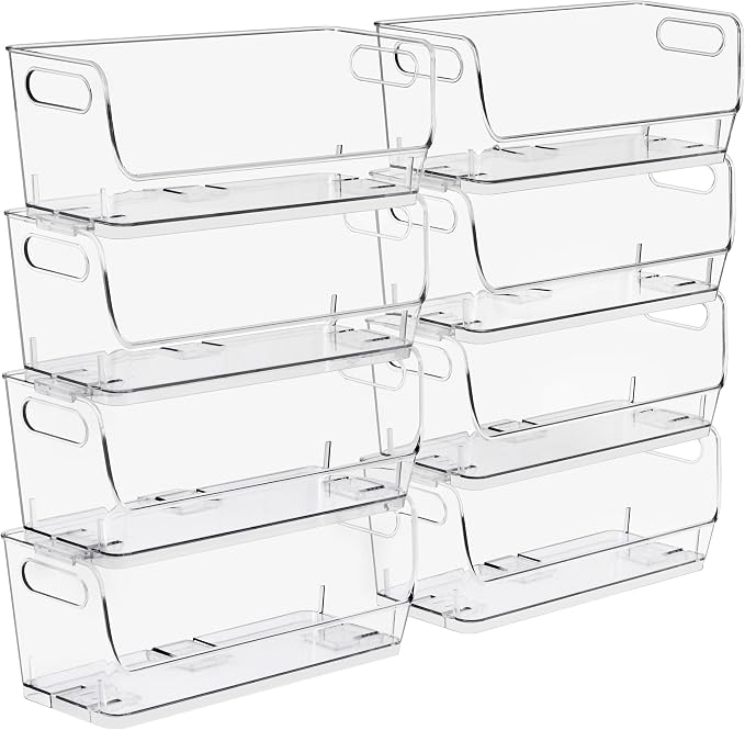 Sorbus Clear Pantry Organizer with Stackable Storage Bins, Open Front by Sorbus
