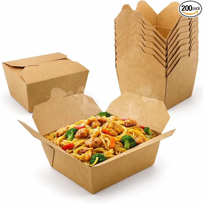 45oz 200Pack Kraft Paper To Go Boxes, Take Out Food Containers by Unknown