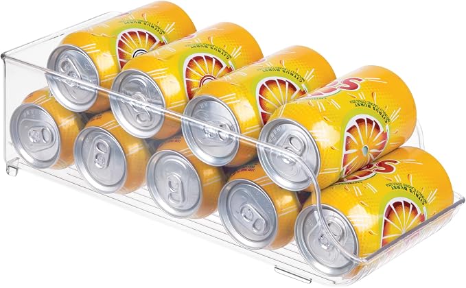 iDesign Soda Can Dispenser | For Refrigerator or Pantry, Clear, Made in USA by iDesign