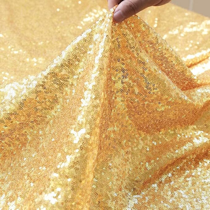 JYFLZQ Gold Table Runner 12"x108" Sequin Glitter Sparkly Runners Wedding Birthday Party Supplies - Image 6