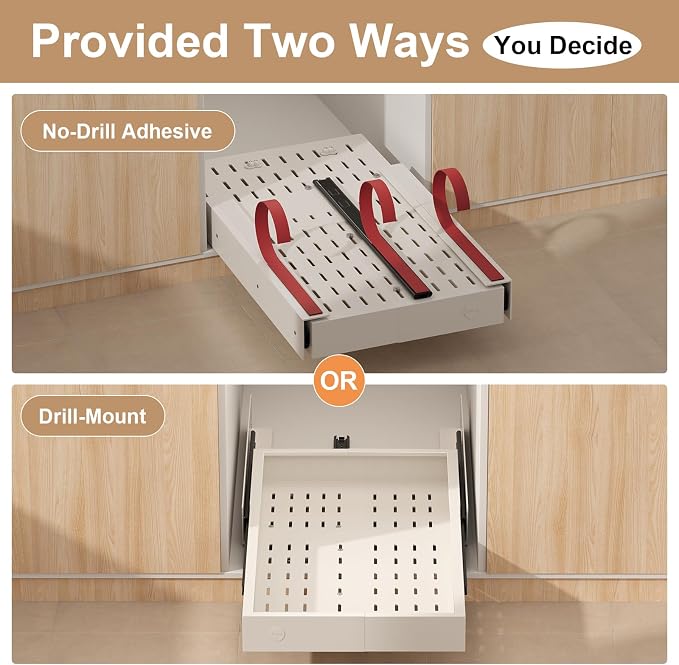 Fokyfok Pull out Cabinet Organizer,11"-17"W,25"-32"D,Expandable,Adhesive - Image 6