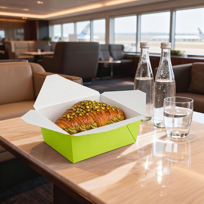 Restaurantware Bio Tek 98 Ounce Take Out Boxes 200 To Go Lunch Boxes - Tab-Lock Closure Heat-Tolerant Green Paper Disposable Lunch Boxes Greaseproof For Hot And Cold Foods - Image 4