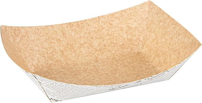 Restaurantware Paper lb Newsprint Food Tray Boat, 50 Pack - Image 2