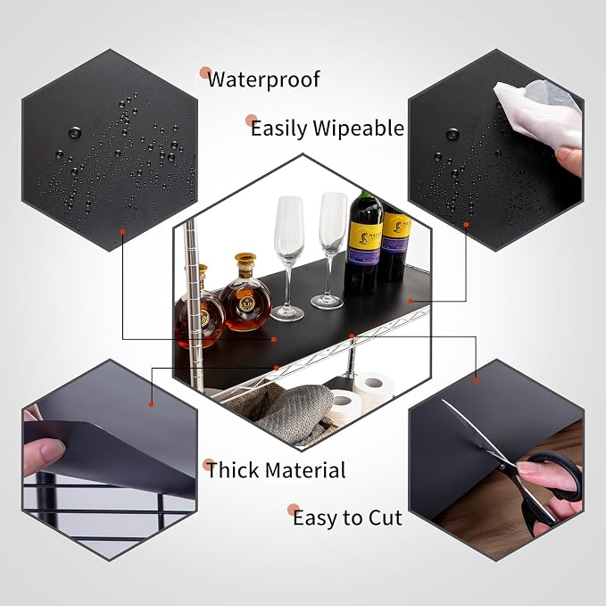 Poofzy Wire Shelf Liner 14" x 24", Set of 10 Black - Image 5