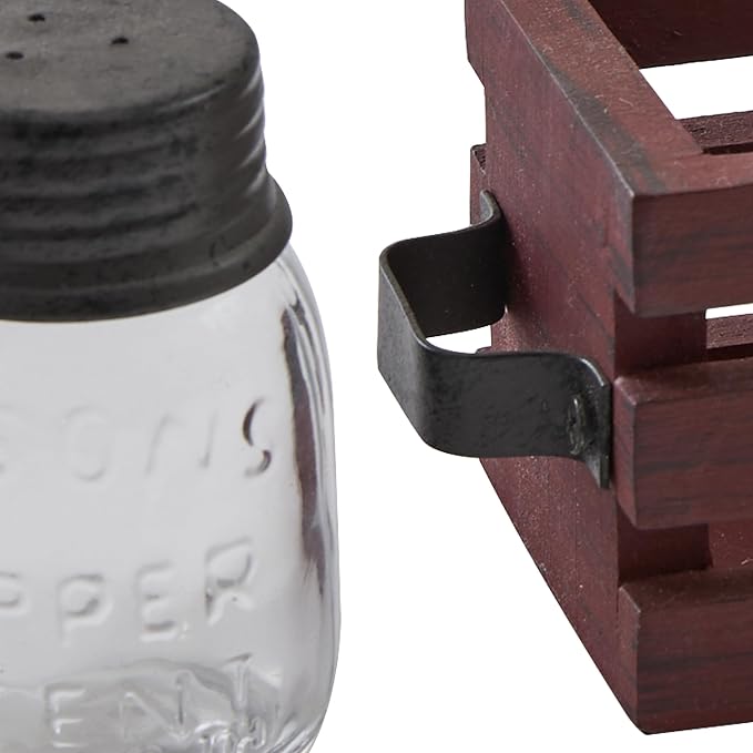 Park Designs Cozy Farmhouse Salt & Pepper with Caddy - Image 3