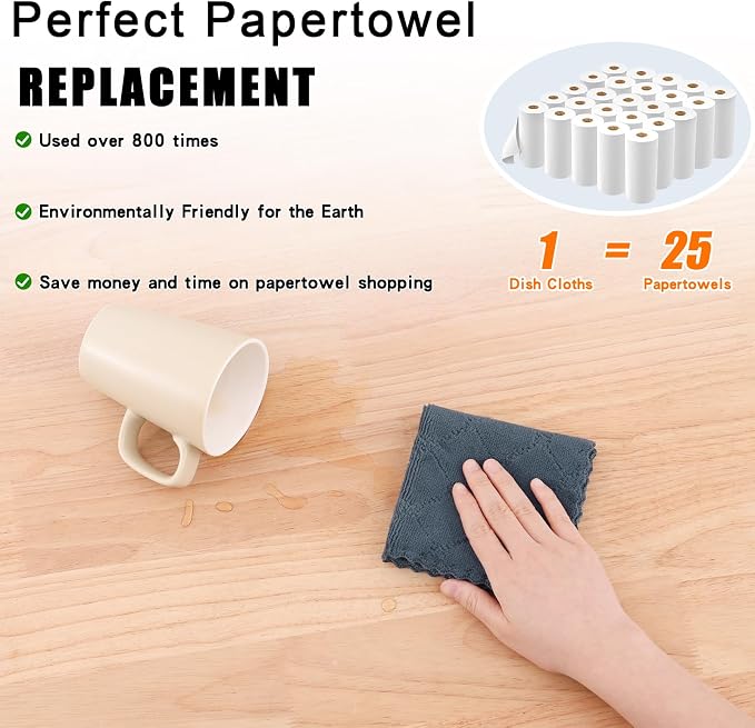 Homaxy 12 Pack Super Soft & Absorbent Dish Cloths, 10" x 10", Dark Grey - Image 8