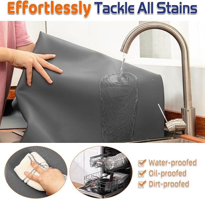 Warome Silicone Mat,78.7”x 23.6” Heat Resistant Mats for Countertop,Extra Large Countertop Protector Mat, Multi-functional Cuttable Kitchen Counter Mat, Silicone Mats for Kitchen Counter/Crafts- Grey - Image 5