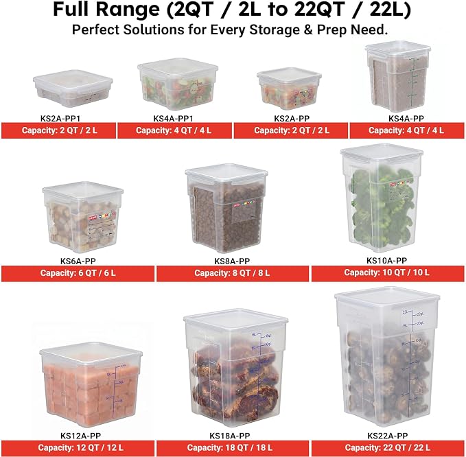 2 Pack 6 QT Airtight Food Storage Containers, BPA-Free Translucent Polypropylene, Recessed Handles & Labeling Area, Stackable for Rice, Flour & Grains - Image 6