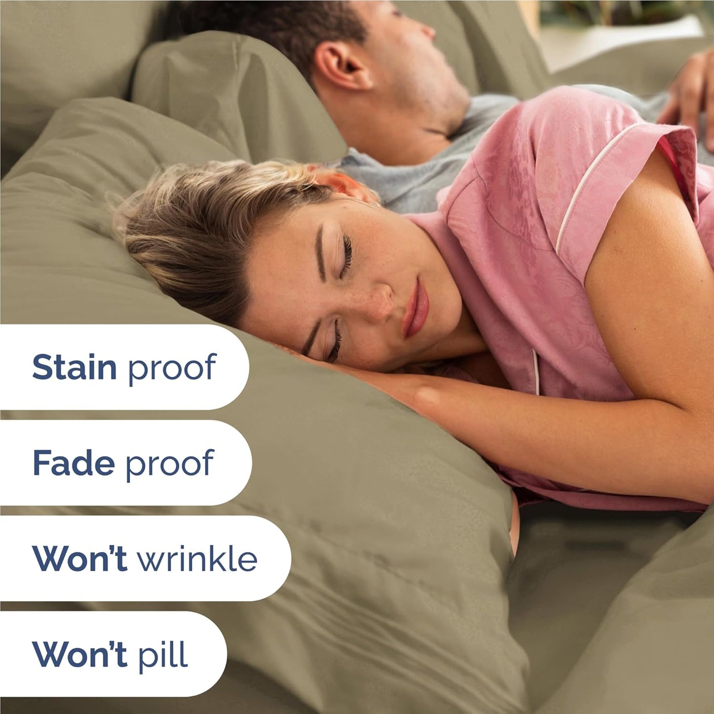 Twin XL Size 3 Piece Sheet Set - Comfy Breathable & Cooling Bed Sheets Set - Hotel Luxury Bedding for Women, Men, Kids, Teens, Boys & Girls - Deep Pockets, Ultra-Soft, Wrinkle Free - Oeko-Tex - Khaki