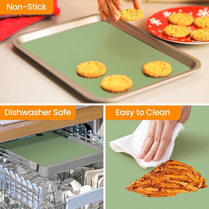 Cut to Size Silicone Baking Mat Roll-Best German Silicone - Heat Resistant Silicone Baking Macaron Mat,Non-stick Pastry Mat, Reusable Dough Mat for Rolling - Image 4