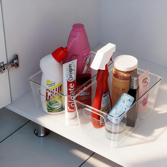 Clear Fridge Organizer Bins with Handles, 6 Pack Medium 10×6×5 Inch - Image 6