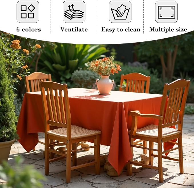 Fitable 6 Pack Rust Tablecloths 70x108 Inch for 6 Foot Rectangle Tables - Image 4
