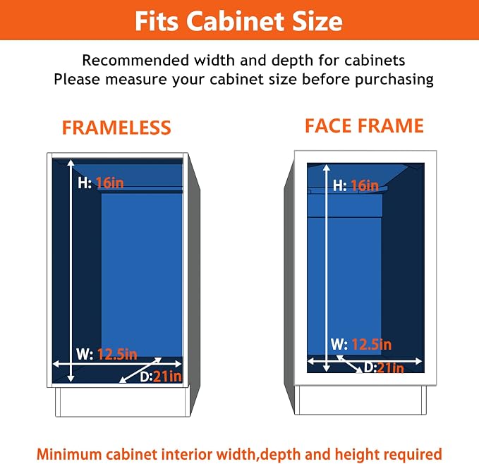ROOMTEC Individual Pull Out Cabinet Organizer (11" W x 18" D), 2 Tier Spice Rack Organizer for Cabinet, Slide Out Drawer Pantry Shelf Organization and Storage for Kitchen Bathroom - Image 4