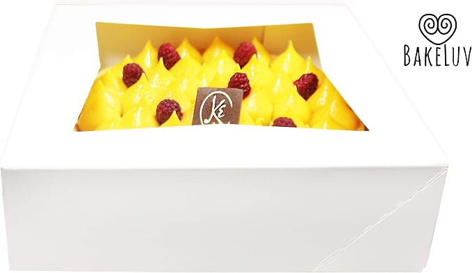 BAKELUV 8x8x2.5” White Bakery Boxes With Window | 100 Pack | Pastry Boxes with Window, Boxes for Strawberries, Dessert Boxes, Bakery Take Out Containers, 8x8 Bakery Boxes 8x8 Pastry Boxes - Image 6