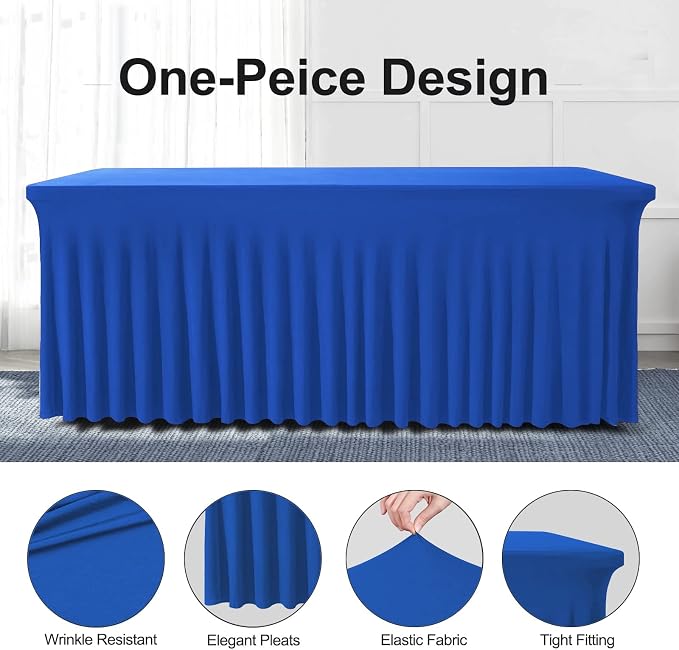 BDDC One-Piece Spandex Table Cloth Skirt for 6FT Rectangle Tables - Image 2