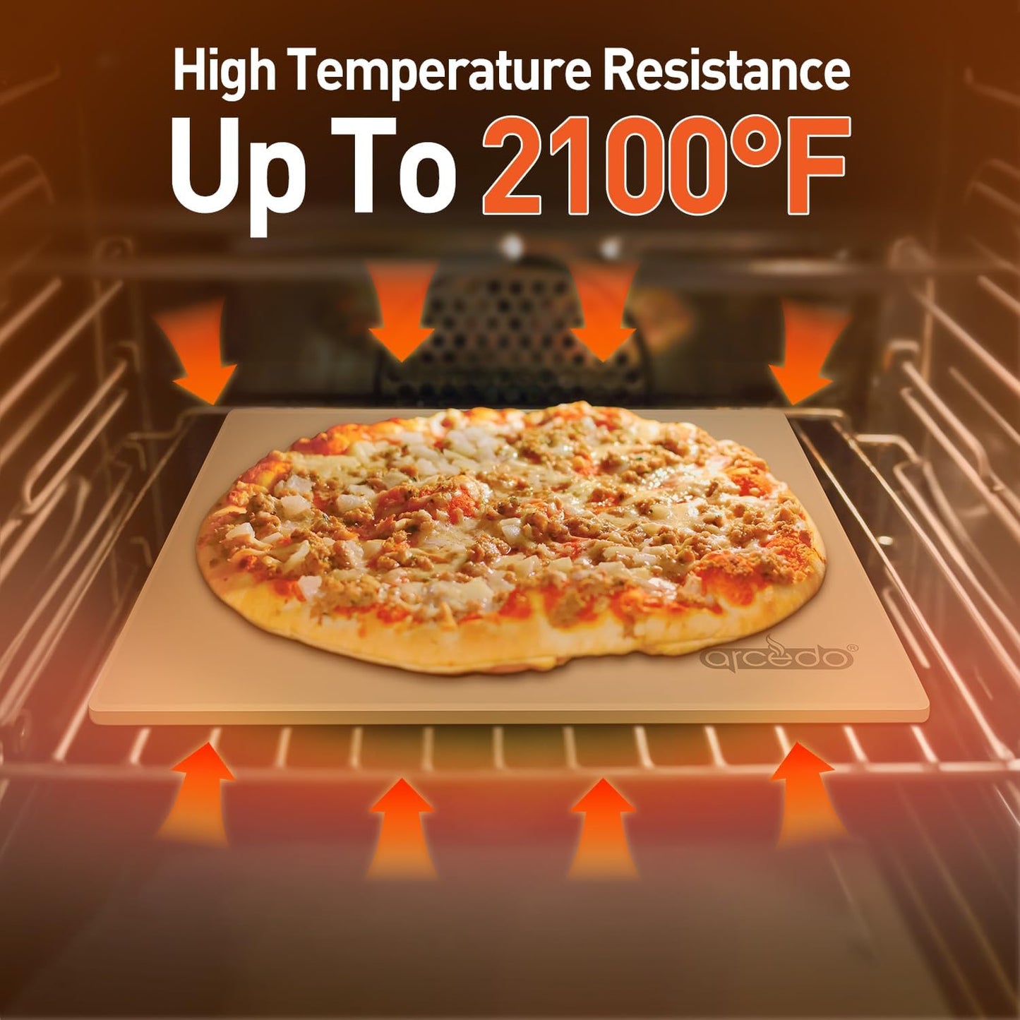 Pizza Stone For Oven and Grill 13 Inch, Baking Stone For Bread Thermal Shock Resistant BBQ Grilling Square Pizza Pan Cordierite Cooking Pan with PE Scraper