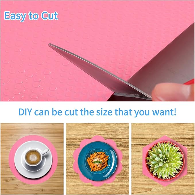 Bloss Pink Shelf Liners 17.7" x 78.7", Under Sink Mat, Non Adhesive EVA Drawer Liners for Bathroom, Kitchen, Desks, Decor Shelves - Image 6