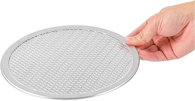 Restaurantware 8 Inch Aluminum Pizza Screen Pack of 144 Mesh Baking Tool For Crispy Crust, Lightweight Stackable Seamless Rim Rust-Resistant Baking Screen, Reusable for Pizzerias, Home Oven Use - Image 8