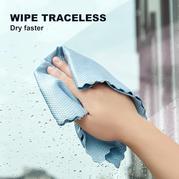 JOYMOOP Fish Scale Streak Free Magic Glass Window Cleaning Cloth, Microfiber Cleaning Cloth, Reusable Absorbent Shiny Wipes, Microfiber Towels, Lint Free Dish Drying Polishing Towels, 5 pcs - Image 2