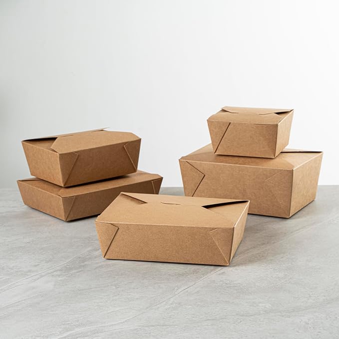 Restaurantware Bio Tek 8.5 x 6.3 x 2.5 Inch Food Containers 50 Durable Noodle Boxes - Disposable Sustainable Kraft Paper 17-Ounce Takeout Boxes Rectangle For Takeouts Or Picnics - Image 9