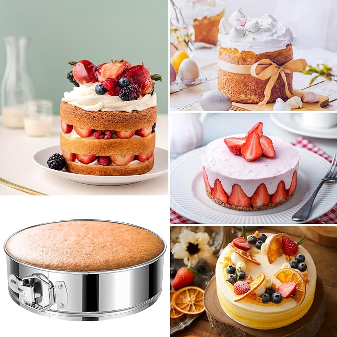 7-Inch Springform Cake Pans, Removable Bottom, 304 Stainless Steel | Leakproof & Nonstick Cheesecake Pan, Easy Releasing， Dishwasher Safe, Round Spring Form Cake Pan For Baking - Image 3