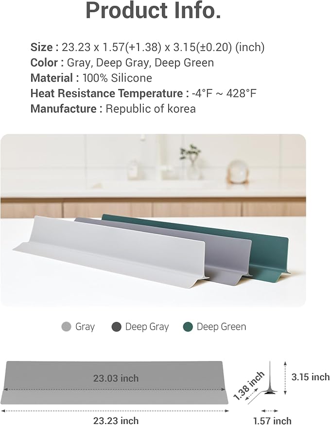 DEARCUS Kitchen Sink Splash Guard 23 Inch – Soft Silicone Water Shield Keeps Clothes & Countertops Dry, Strong Suction Non-Slip, No More Wet Sleeves or Sore Arms – Dishwasher Safe (Deep Green) - Image 7