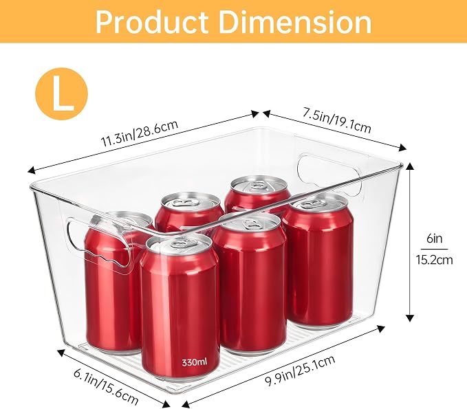 YIHONG Clear Pantry Storage Organizer Bins, 10 Pack Plastic Food Storage Bins with Handle for Kitchen,Refrigerator, Freezer,Cabinet Organization and Storage | Plastic Bins, Pantry Storage Containers for Kitchen, Freezer, Cabinet, Closet, Bathroom, Unde... - Image 2