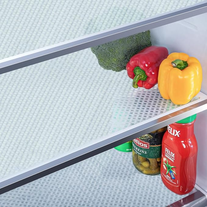 Bloss Refrigerator Liners Mats, Easy to Clean Fridge Liners, Refrigerator Liners for Glass Shelves Washable, Shelf Liners for Kitchen Cabinets(Grid,12" x 78") by Bloss