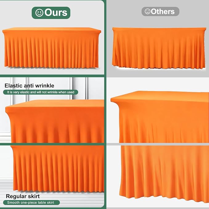 BDDC One-Piece Spandex Table Cloth Skirt for 6FT Rectangle Tables - Image 4