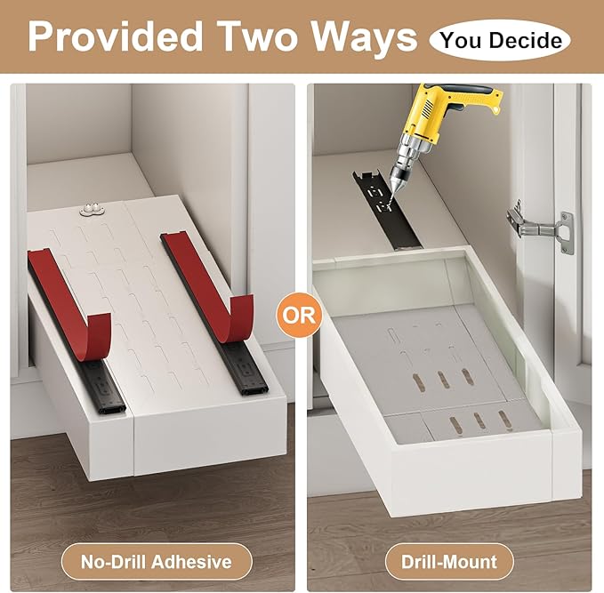 Fokyfok Pull out Cabinet Organizer,7"-11"W,17"-24"D,Expandable,Adhesive - Image 5