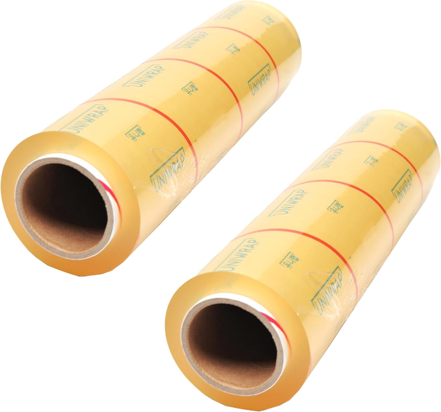 VisionTechShop Uniwrap 2 rolls of Food wrapping Plastic Cling Film for Manual & Automatic Overwrap, 13 micron, 18" x 3379', MADE IN KOREA
