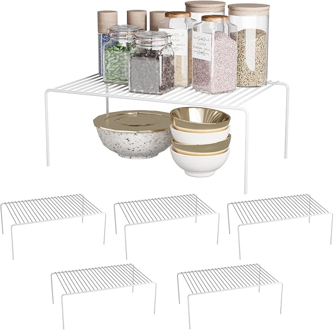 6Pack Cabinet Storage Shelf Spice Rack, 13''L x 9.4''W x 5.5''H, White by DPZM