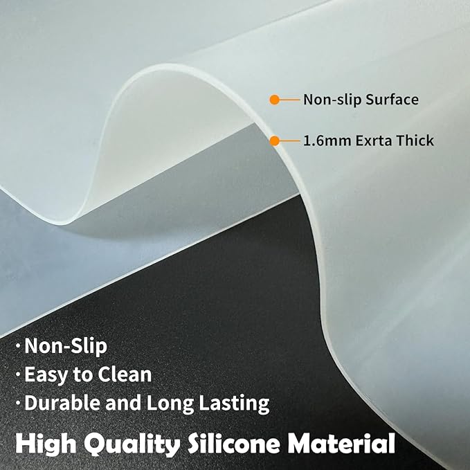 Silicone Mats for Kitchen Counter, 78.7''x 23.6'' (200cmx60cm) Largest Heat Resistant Counter Mat Kitchen Island Waterproof Thicken Non-slip Countertop Protector Mat, Dark Gray - Image 6
