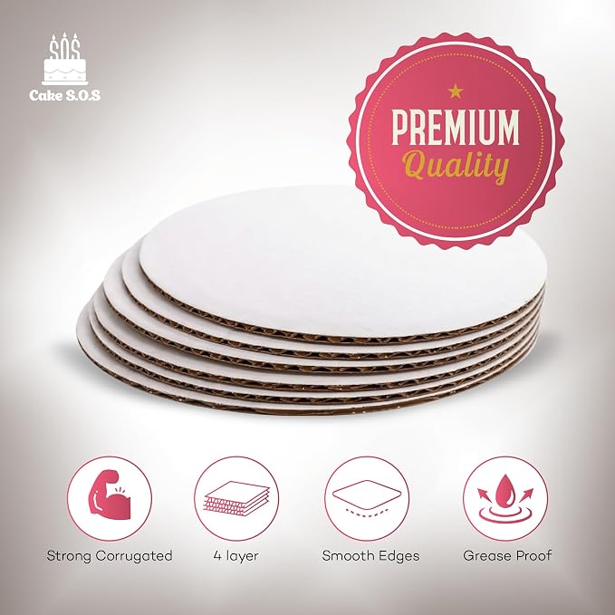 9 inch White Round Coated Cakeboard, Waxed Greaseproof, Disposable Cake Circle Sturdy Corrugated Base Boards Cardboard, Pack of 100 ct - Image 2