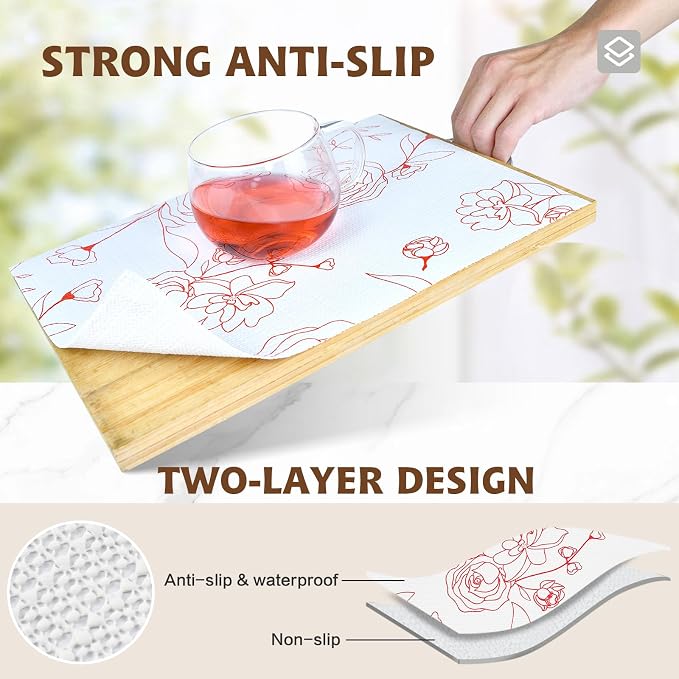 Shelf Liners for Kitchen Cabinets 17in x 20FT Non Adhesive Drawer Liner - Image 2