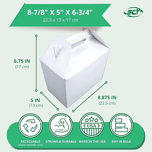 SCT Carryout Barn Boxes, 10 lb Capacity, 8.88 x 5 x 6.75, White, Paper, 150/Carton - Image 2