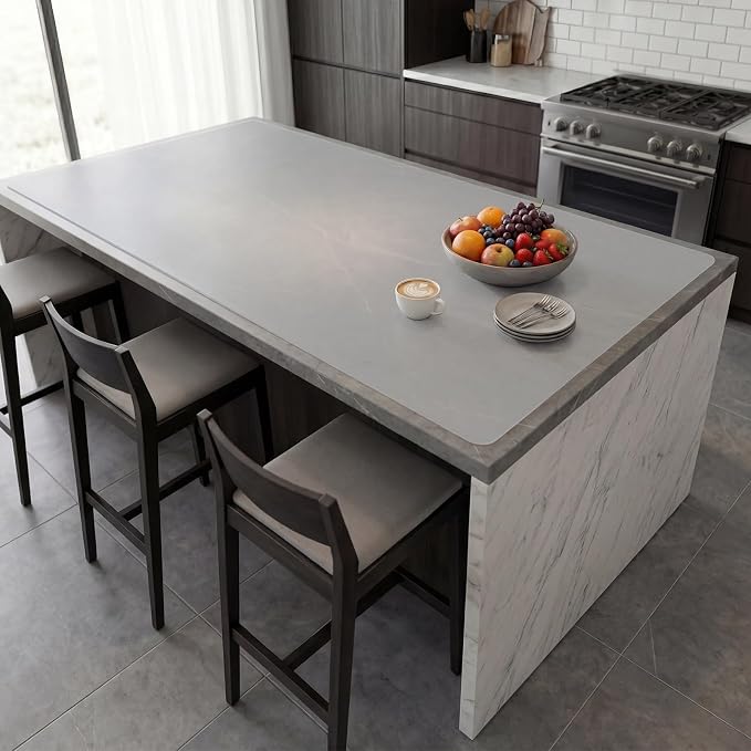 Extra Large Silicone Mats for Kitchen Counter, Heat Resistant Mat, Nonslip Kitchen Countertop Protector Mat, Cuttable Counter Protector Mats for Island Workbench(47.3''x23.6''Translucent) by Gantok
