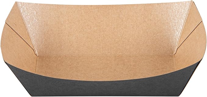 Restaurantware Black Paper lb Food Tray Boat, 200 Pack - Image 11