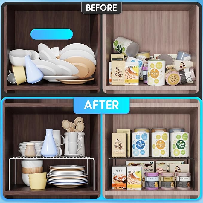 6Pack Cabinet Storage Shelf Spice Rack, 13''L x 9.4''W x 5.5''H, White - Image 4