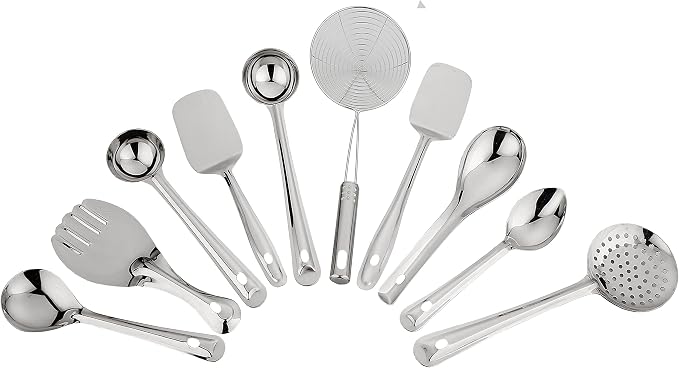 SPRINGWAY - Brand of Happiness | Stainless Steel Chef Choice Cooking & Serving Spoon (Set of 10) by SPRINGWAY+-+Brand+of+Happiness