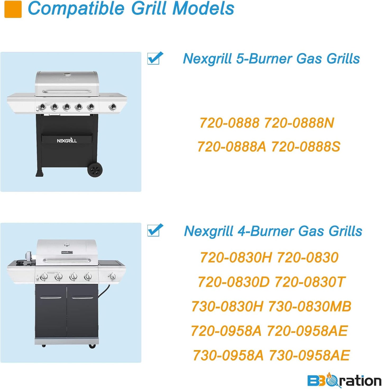 17" Grill Grates and Griddle for Nexgrill Grill Parts 720-0830H 720-0783E Nexgrill Replacement Parts 5 Burner 720-0888N 720-0888 720-0697, Grill Parts for Kenmore, Uniflame and More