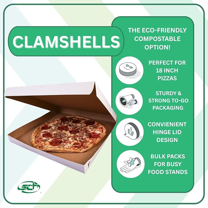 Southern Champion Tray 1470 Paperboard White Pizza Box, 18" Length x 18" Width x 1-7/8" Height (Case of 50) - Image 3