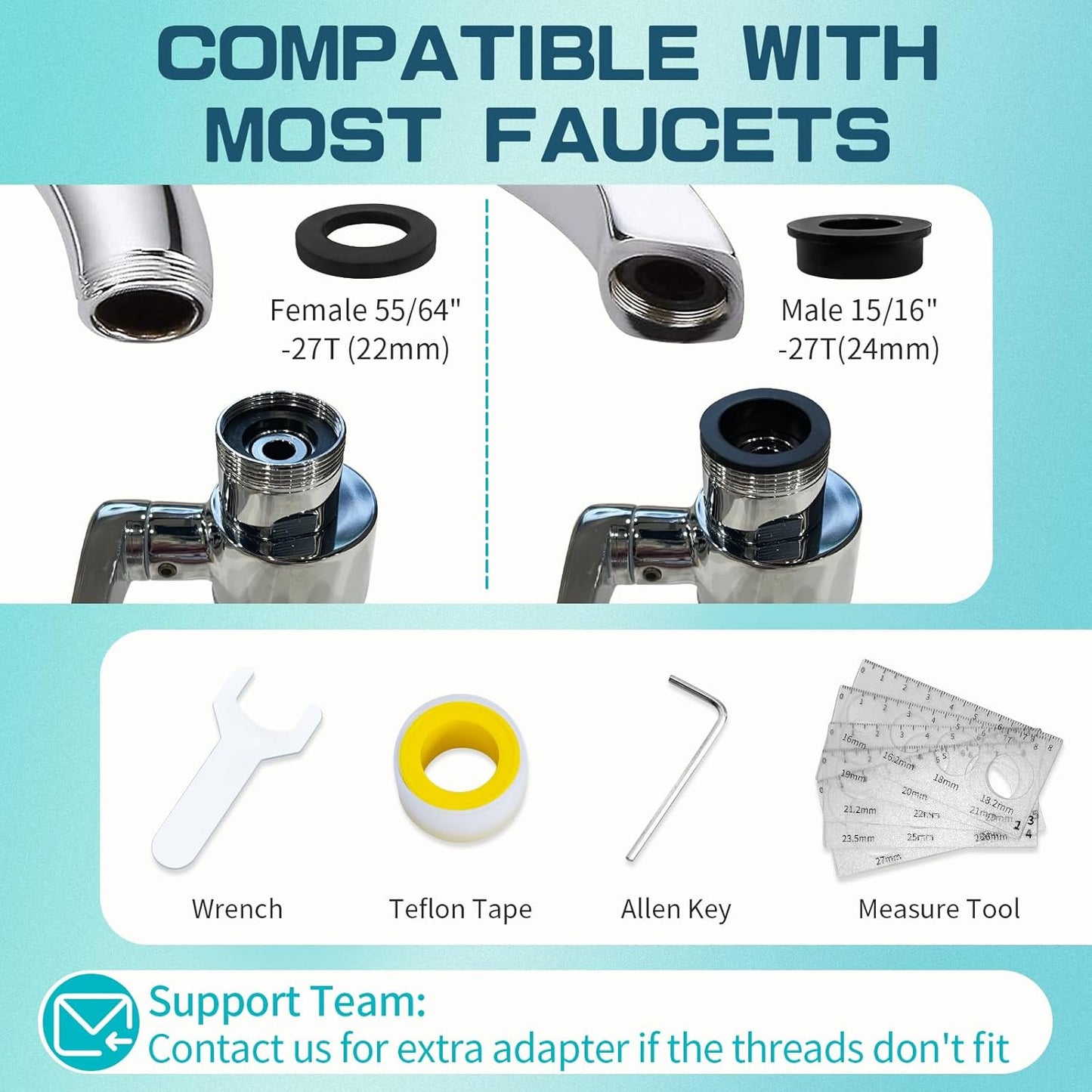 CECEFIN 1440ºSink-Water-Filter Faucet-Extender 3.0 Telescopic - Carbon Purifier Reduce 99% Chlorine, NSF Test Bathroom Kitchen Aerator, Swivel Long Arm Extension for Toddlers, Hard Water Softener