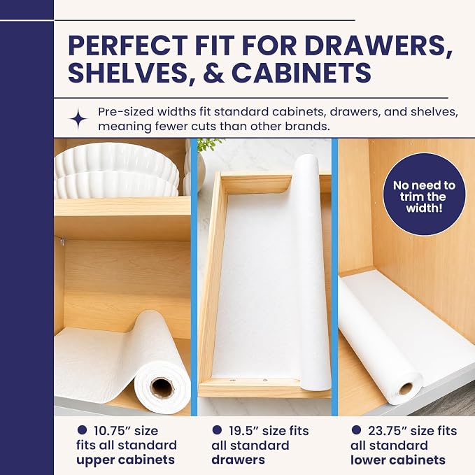 Adhesive Shelf Liner - Solid White, 19.5in x 6ft, 2-Pack - Image 2